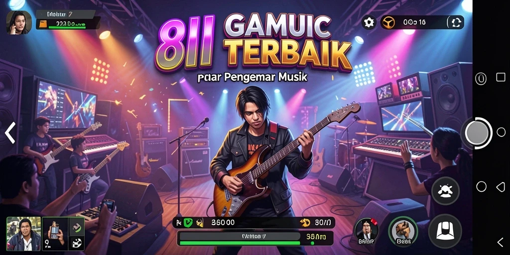 Tampilan gameplay 8II dengan berbagai tantangan musik.