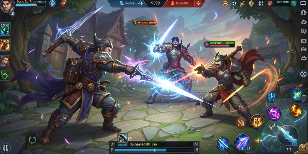 Gameplay intens dalam pertarungan karakter MOBA 9399.