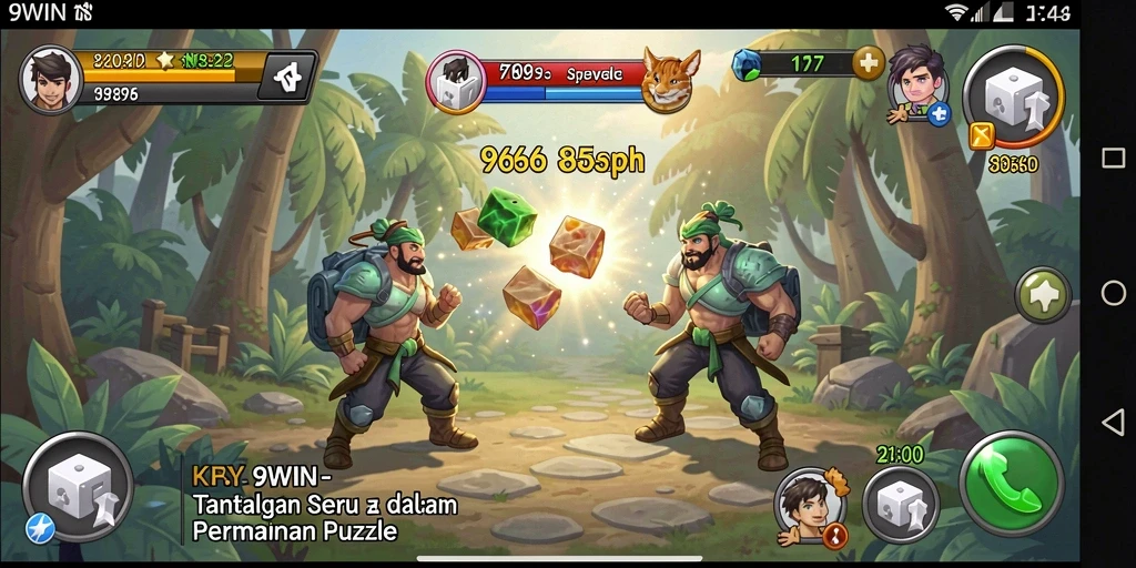 Tampilan gameplay seru dalam 9WIN dengan berbagai tantangan Puzzle.