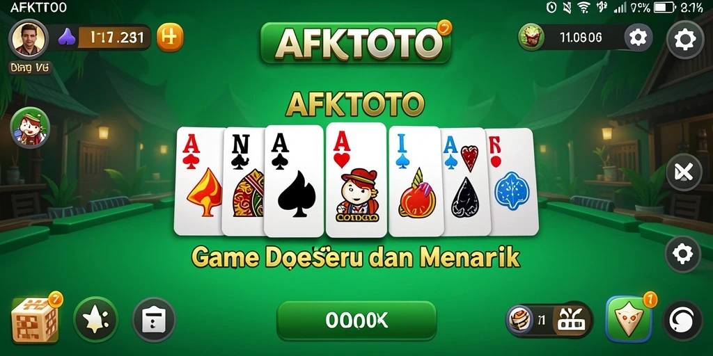 Screenshot permainan AFKTOTO menampilkan gameplay domino yang seru.