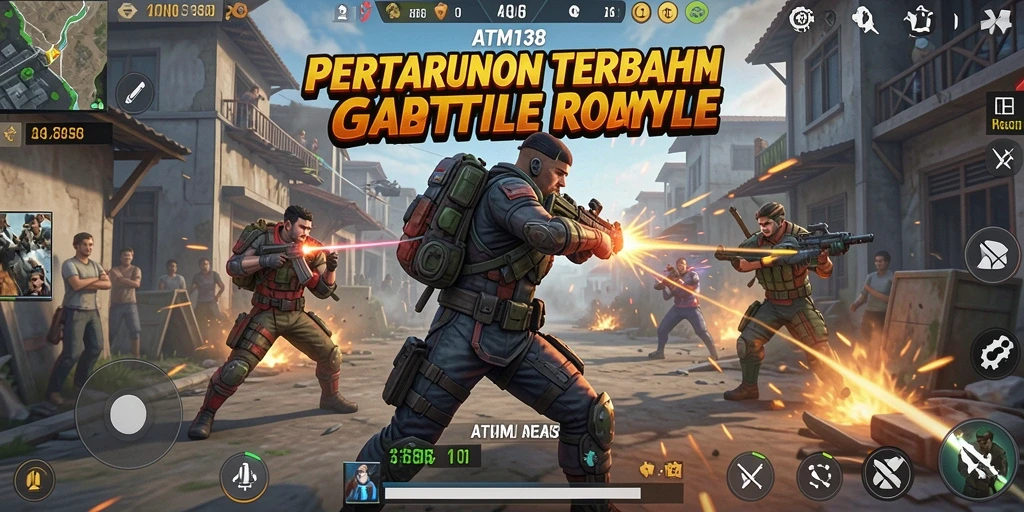 Gameplay seru di <strong>ATM138</strong> saat bertempur dalam mode Battle Royale.