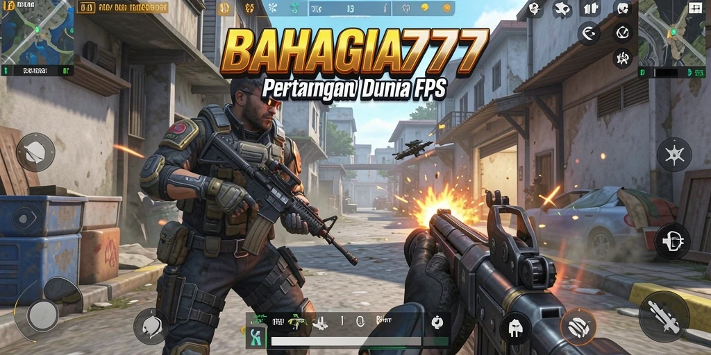 Tangkapan layar gameplay BAHAGIA777 yang menampilkan aksi tembak-menembak yang seru.