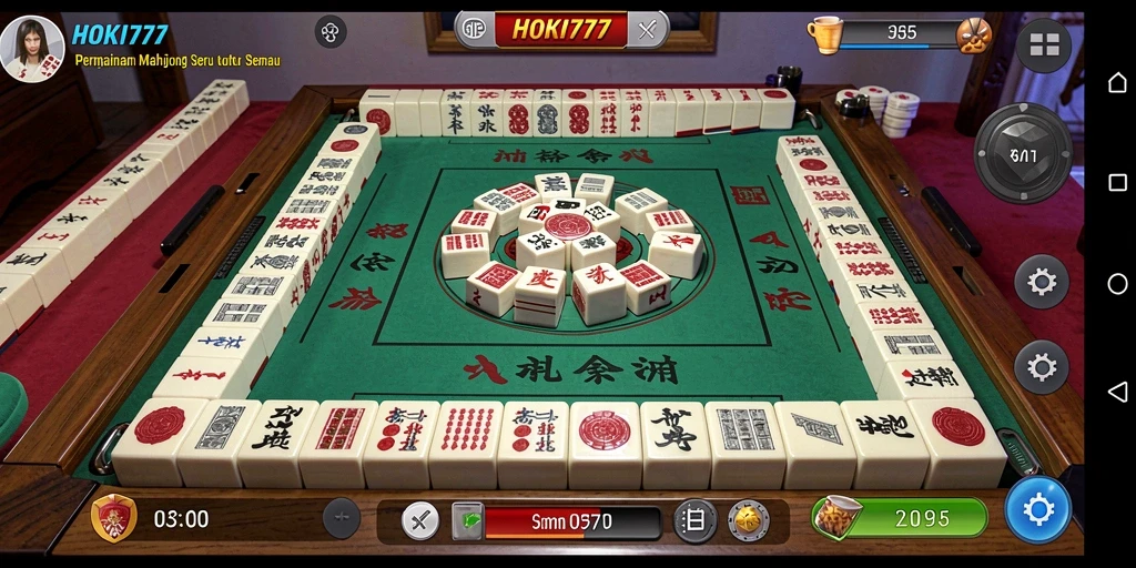 Tampilan seru gameplay HOKI777 yang memukau dalam permainan Mahjong.