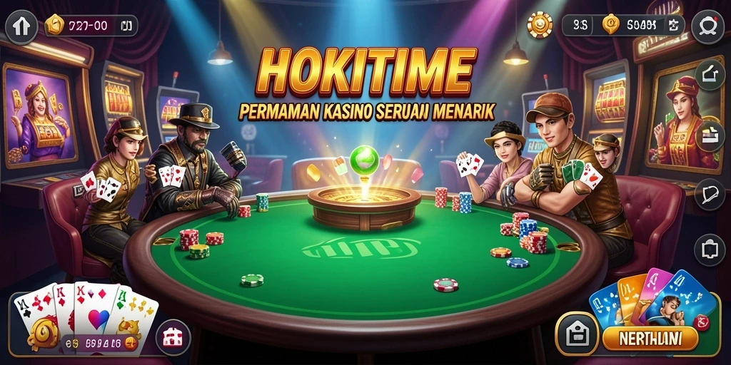 Tampilan gameplay HOKITIME yang mendebarkan dalam suasana kasino.