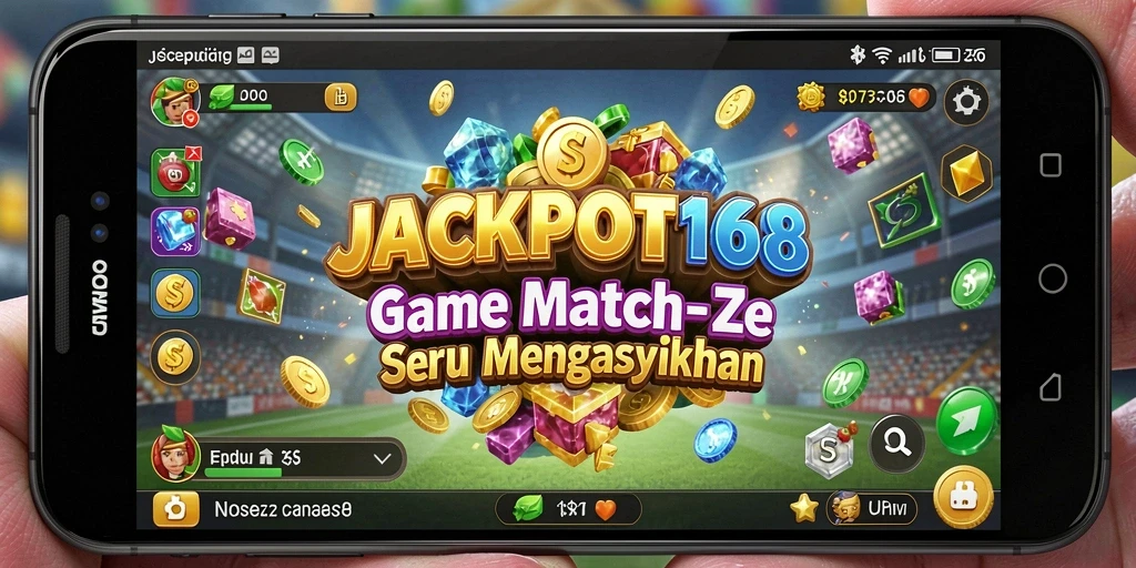 Tampilan gameplay seru dalam JACKPOT168 dengan tantangan Match-3.