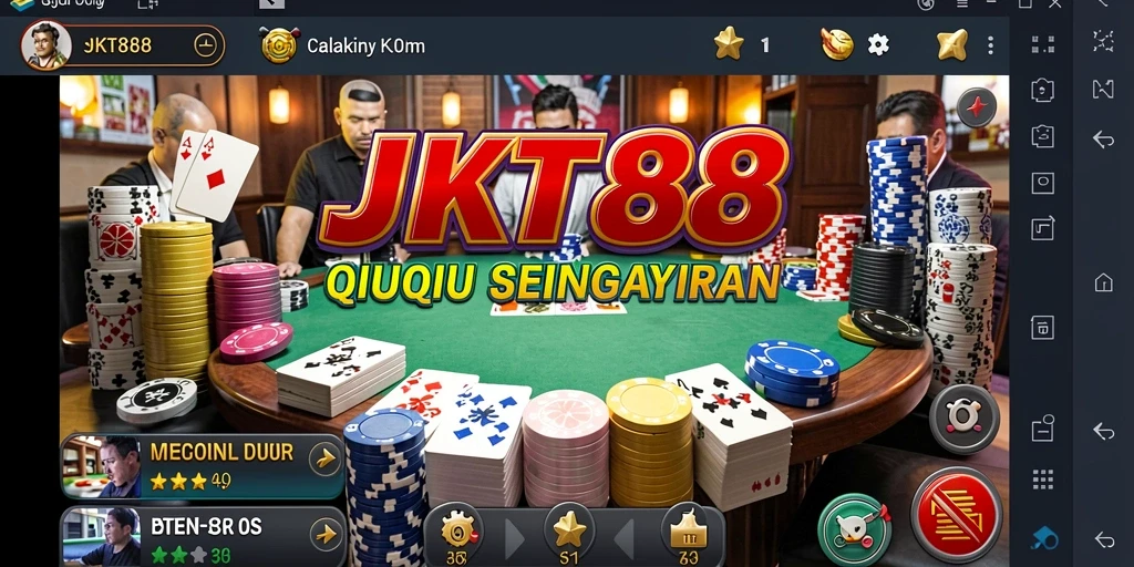 Screenshot utama game QiuQiu JKT88 menampilkan gameplay yang seru.