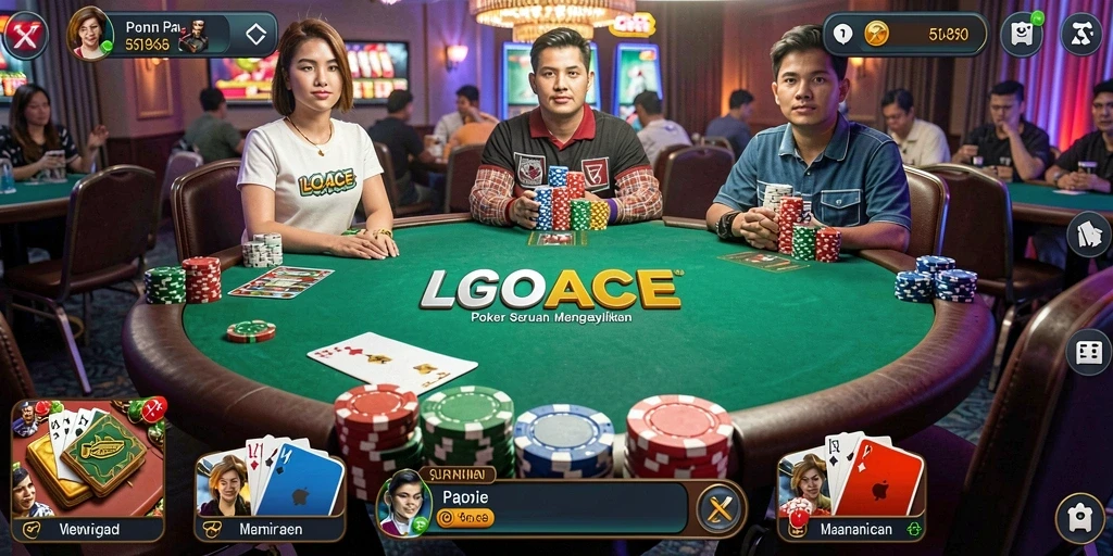 Tangkapan layar gameplay seru LGOACE di Poker.