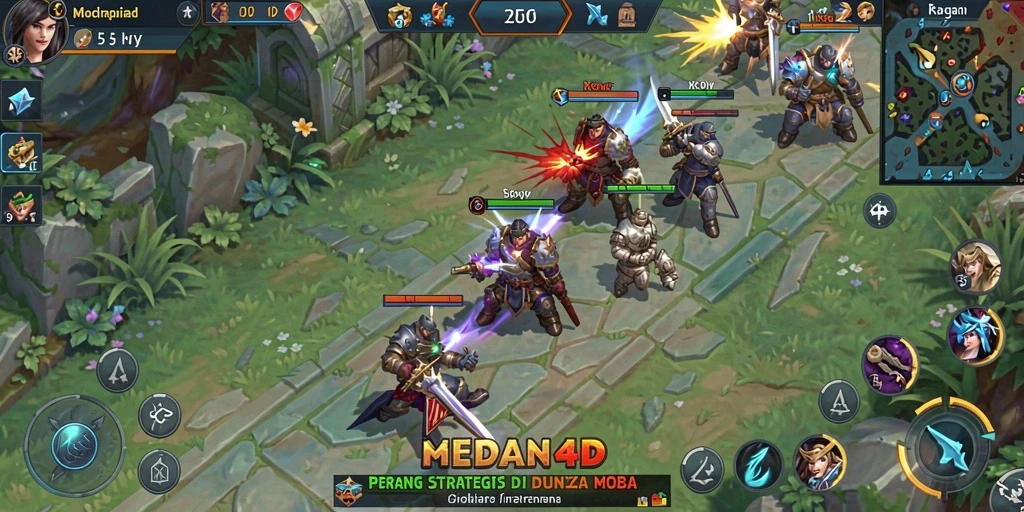 Tampilan gameplay menarik dari MEDAN4D dalam arena MOBA.