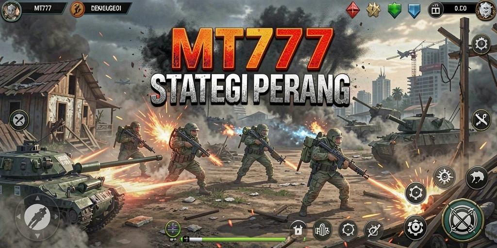 Tampilan gameplay menarik dengan strategi perang yang mendetail.