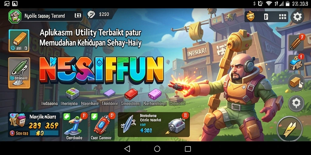 Tampilan utama NESIAFUN dengan fitur-fitur Utility yang menawarkan kemudahan.