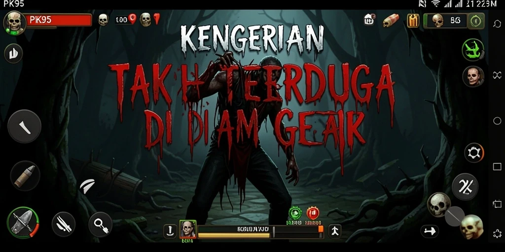 Screenshot gameplay PK95 menampilkan kengerian yang mengintimidasi.