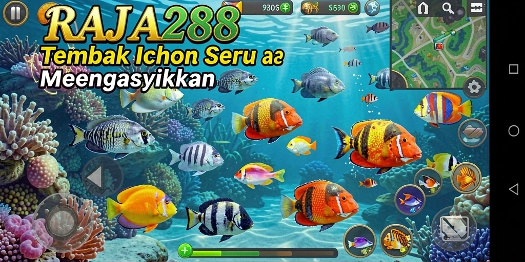 Tampilan gameplay seru menembak ikan di RAJA288.