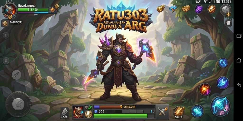 Tangkapan layar gameplay dari RATU303 yang menampilkan aksi ARPG yang epik.