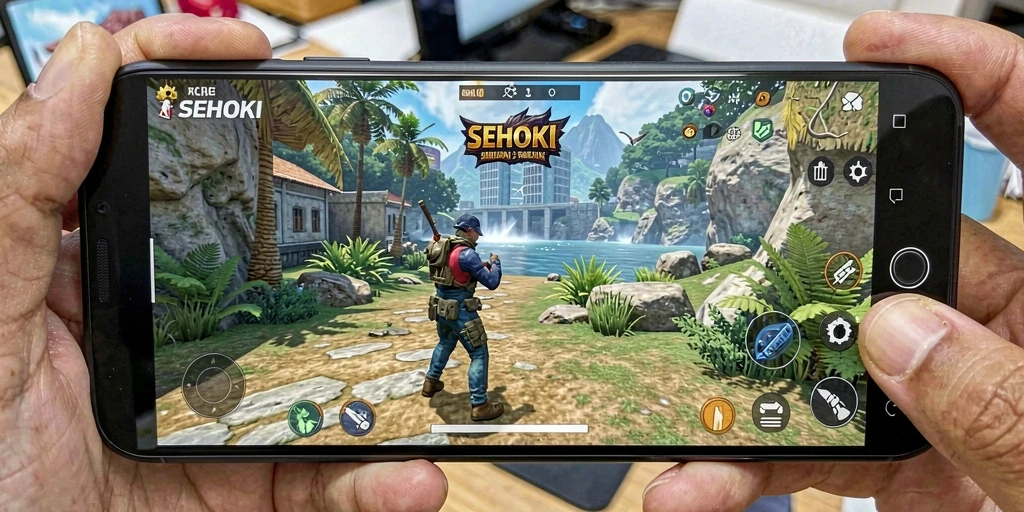 Screenshot gameplay SEHOKI menunjukkan simulasi kehidupan yang mendetail.