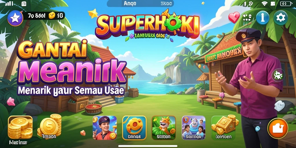 Tampilan gameplay <strong>SUPERHOKI</strong> yang menarik dan mengasyikkan.