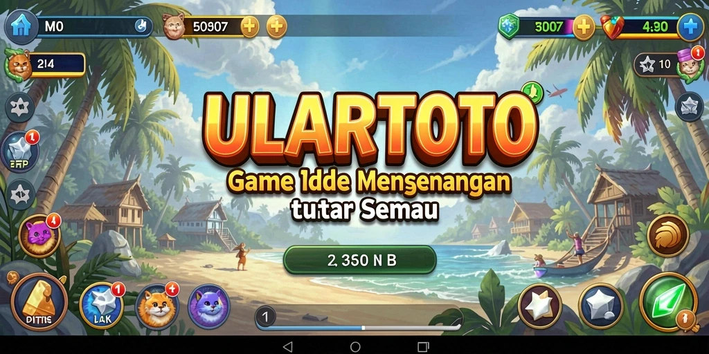 Screenshot gameplay ULARTOTO yang menunjukkan kemajuan karakter dalam mode idle.