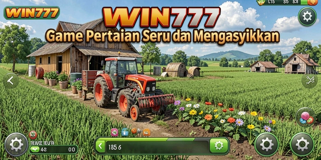 Screenshot gameplay WIN777 yang menunjukkan aktivitas pertanian yang seru.