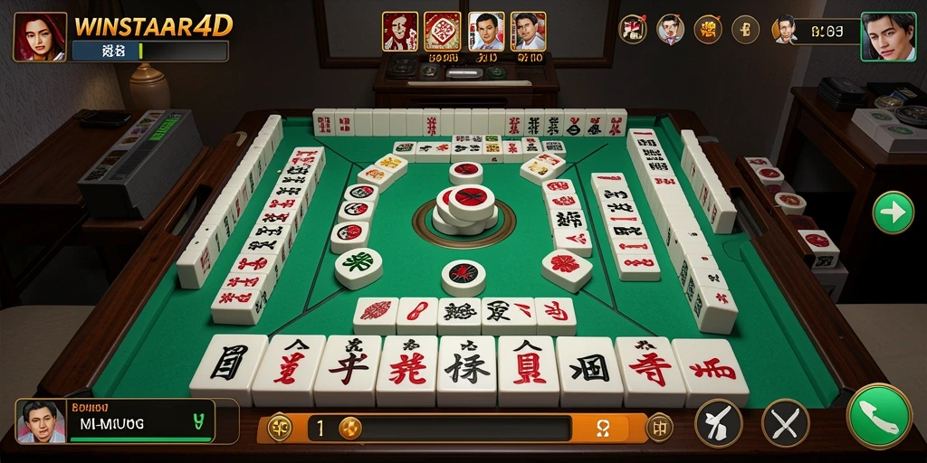 Screenshot gameplay WINSTAR4D menampilkan keseruan permainan Mahjong.